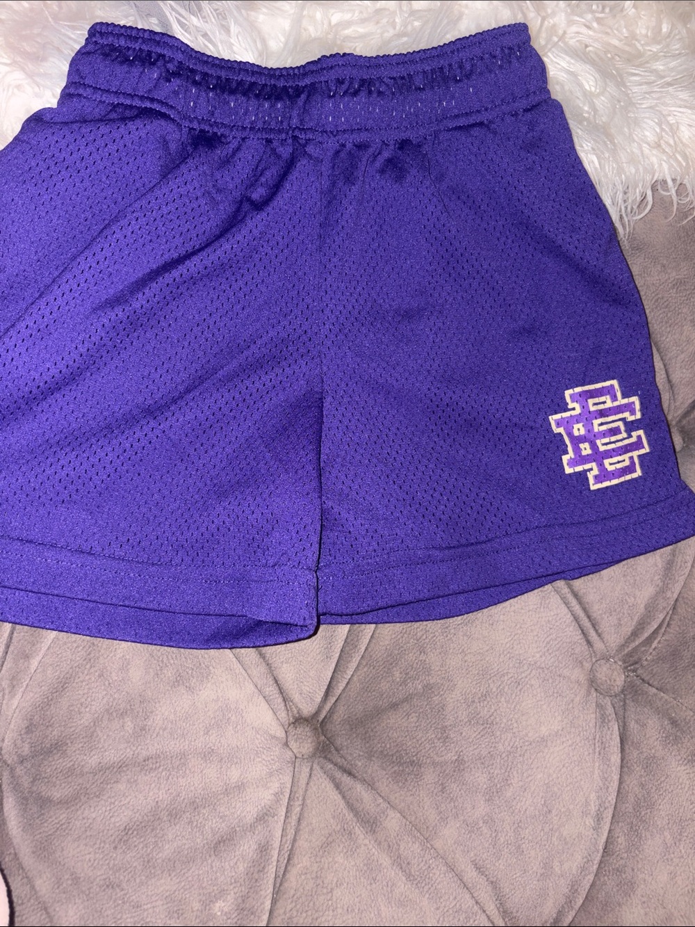 Eric Emanuel Purple Mesh Athletic Kids Shorts